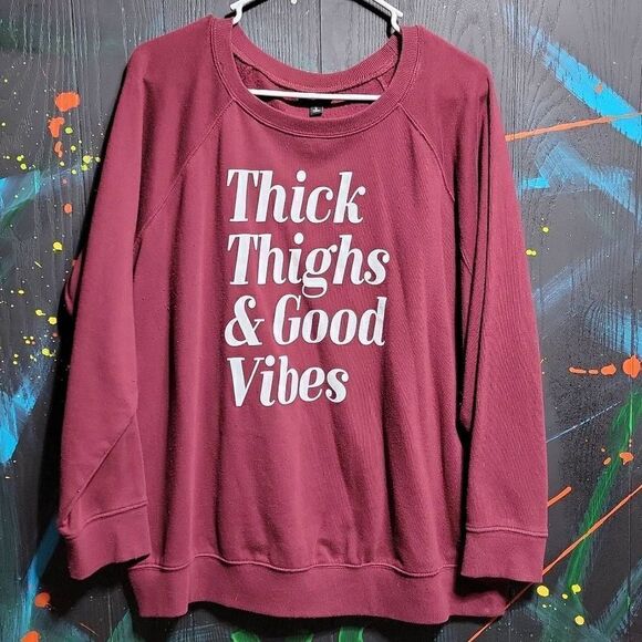 Torrid "Thick Thighs & Good Vibes Crewneck SZ‎ 2 #171 - Picture 1 of 3